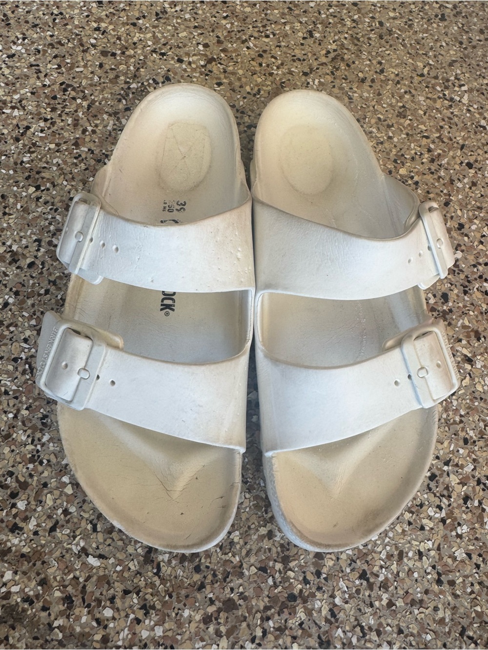 Birkenstock White Adjustable Double-Strap Sandals